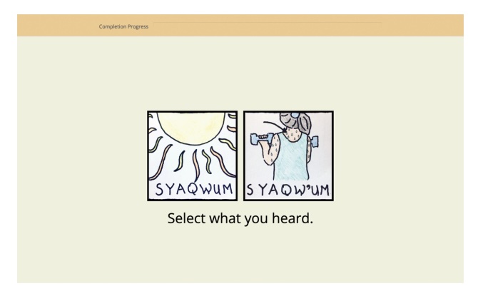 Hul’q’umi’num’ listening quizzes: Speech perception in a language revitalization classroom context